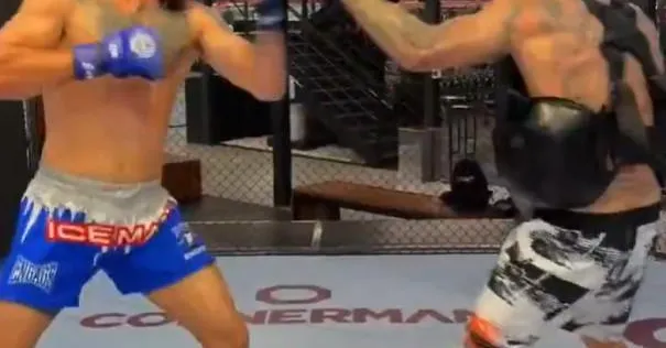 Mauricio Ruffy wears Chuck Liddell shorts during violent UFC 331 training session Mauricio Ruffy wears Chuck Liddell shorts during violent UFC 331 training session