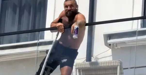Video! Hobbled Conor McGregor battles high-flying drone for can of Mac Energy Video! Hobbled Conor McGregor battles high-flying drone for can of Mac Energy
