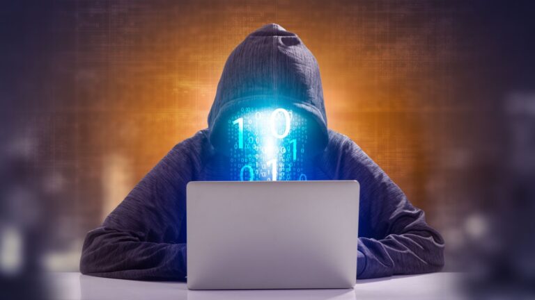 Figure in front of a PC