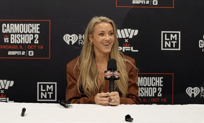 Jena Bishop Laughs Off Liz Carmouche’s Prediction Ahead of PFL Chicago Jena Bishop Laughs Off Liz Carmouche's Prediction Ahead of PFL Chicago