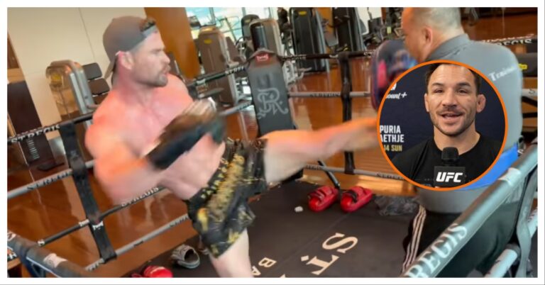 Michael Chandler Drops Three-Word Reaction To Chris Hemsworth’s Impressive MMA Training Footage Michael Chandler Chris Hemsworth MMA UFC