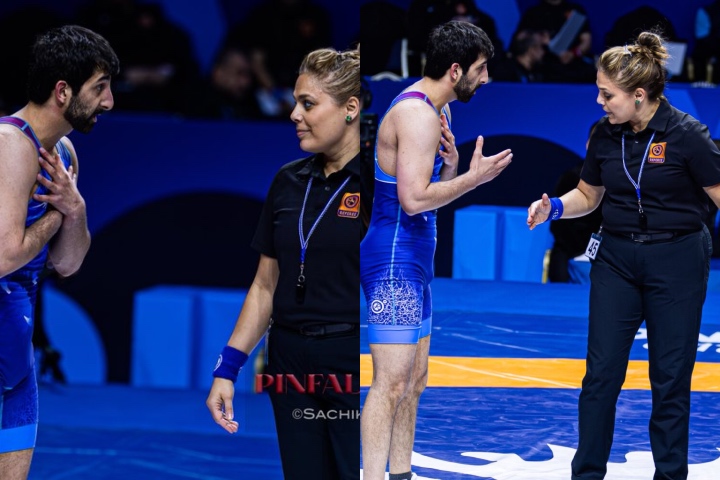 Qatari Wrestler Disqualified After Refusing To Let Female Referee Raise His Hand Qatari Wrestler Disqualified After Refusing To Let Female Referee Raise His Hand